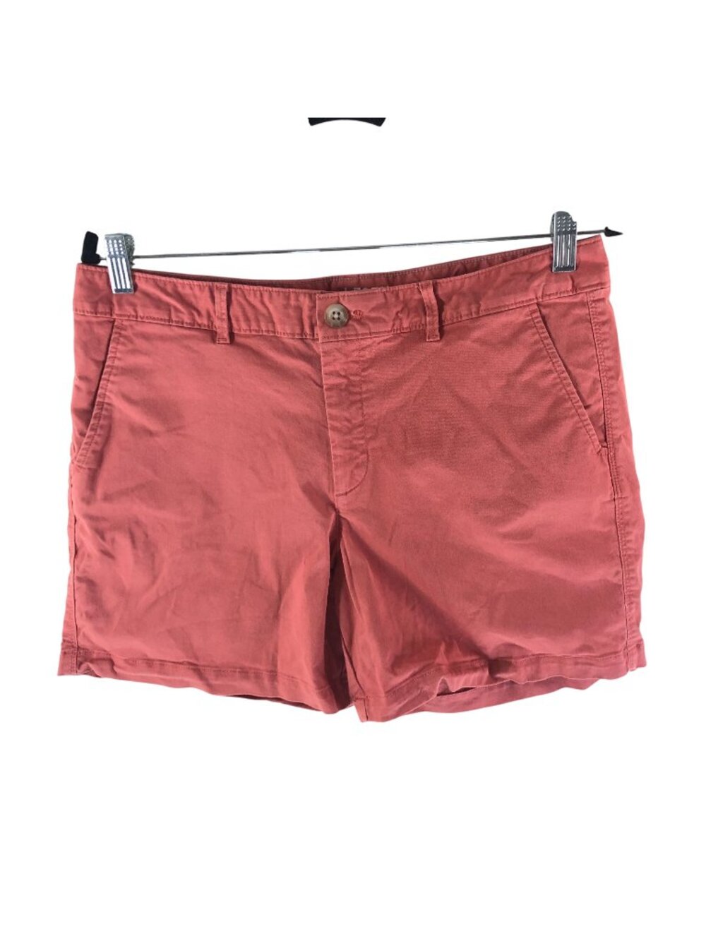 Eddie Bauer Womens Legend Wash Stretch Slightly Curvy Red Shorts Size 10